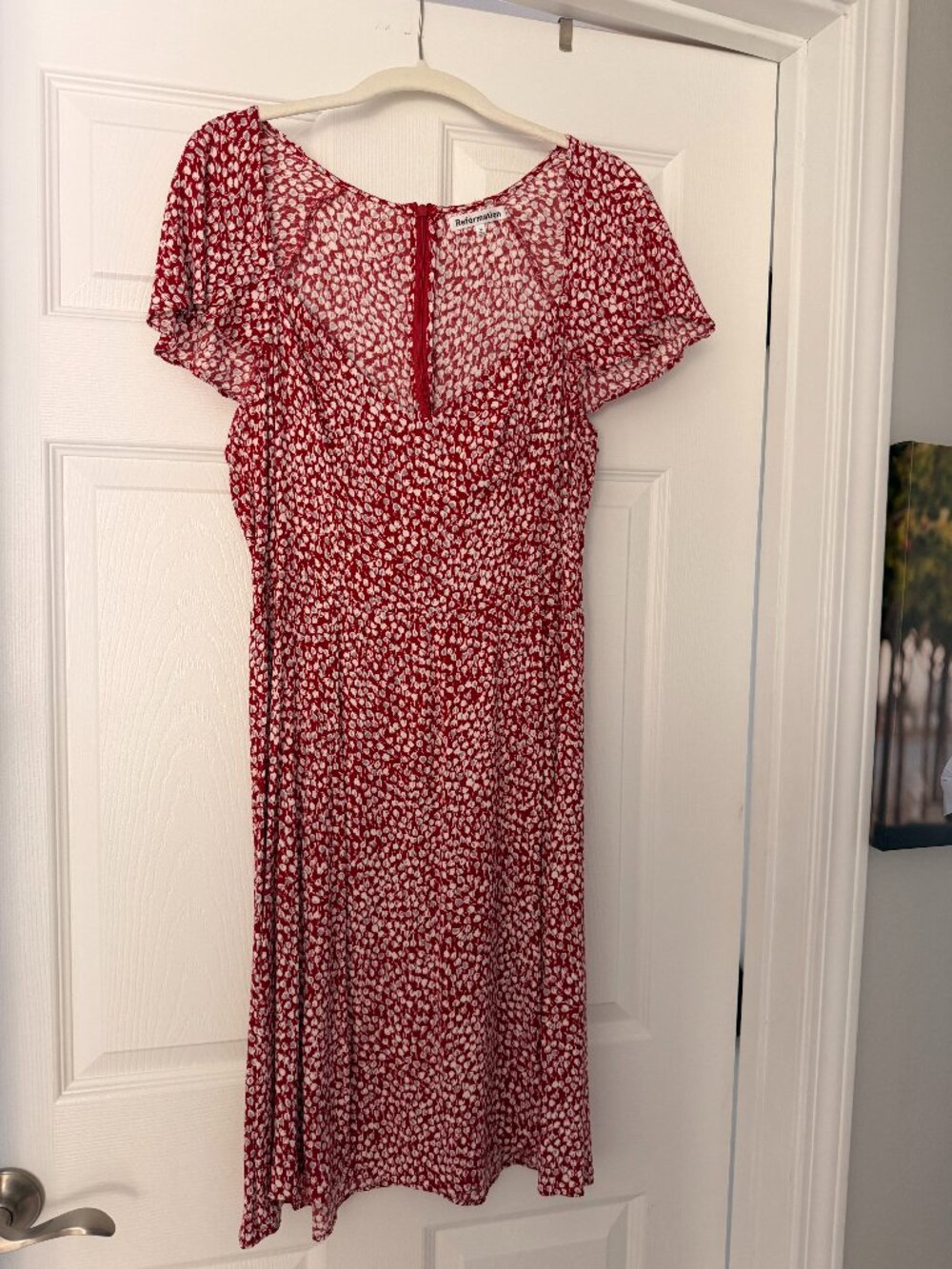 Reformation Red Floral Dress Size 12